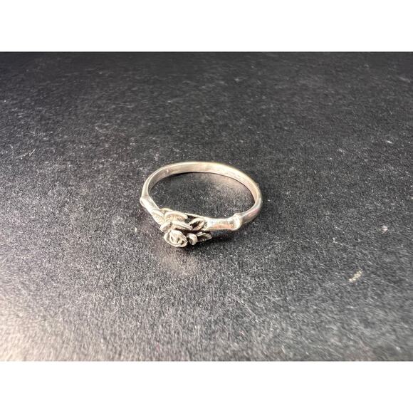Vintage sterling silver rose ring size 7 - Picture 9 of 16